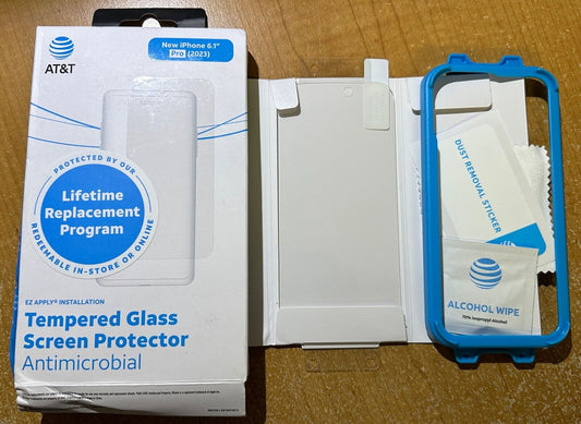 Open Box AT&T Tempered Glass Screen Protector for Apple iPhone 15 Pro (6.1")