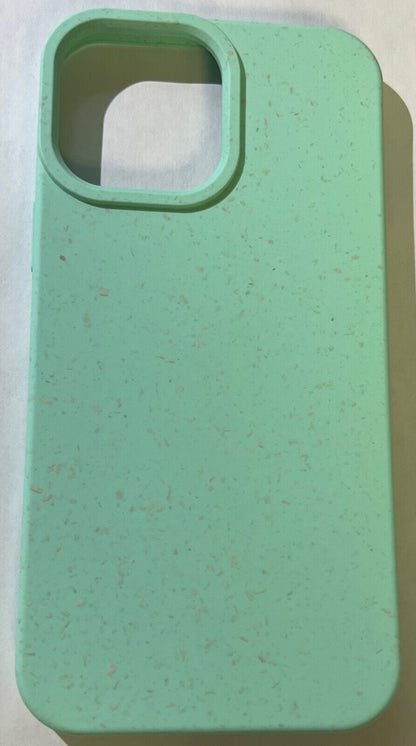 Biodegradable Wheat Straw + PBAT+PLA Soft Case for iPhone 13 Pro Max - Turquoise