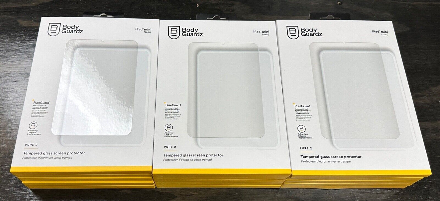 BodyGuardz Pure2 Glass Screen Protector Apple iPad mini 6 (2021) 8.3" SET OF 15