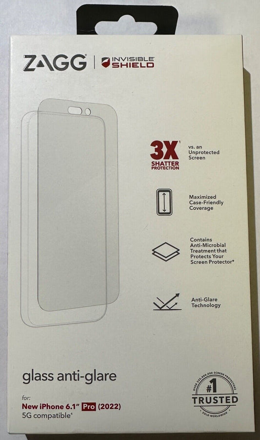 NEW ZAGG Glass Anti-Glare Screen Protector for Apple iPhone 14 Pro (6.1")