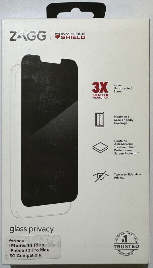 ZAGG Glass Privacy Screen Protector for Apple iPhone 14 PLUS & 13 Pro Max (6.7")