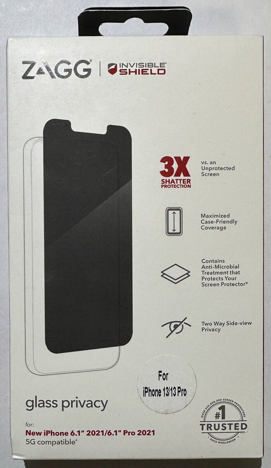 ZAGG Glass Privacy Tinted Screen Protector for Apple iPhone 13 / 13 Pro (6.1")
