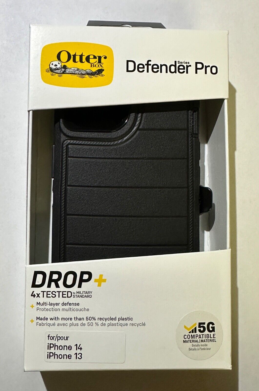 NEW Otterbox Defender PRO Case w/Clip for iPhone 14 (6.1") (Small Cam) Black